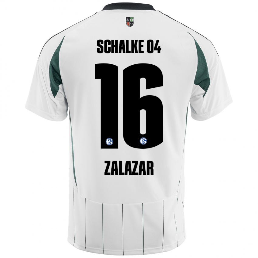 Niño Camiseta Mauro Zalazar #16 Blanco Verde 2ª Equipación 2024/25 La Camisa