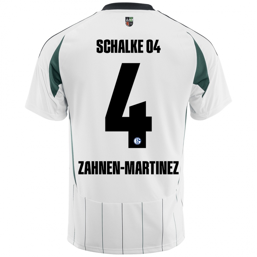 Niño Camiseta Pablo Zahnen-Martinez #4 Blanco Verde 2ª Equipación 2024/25 La Camisa