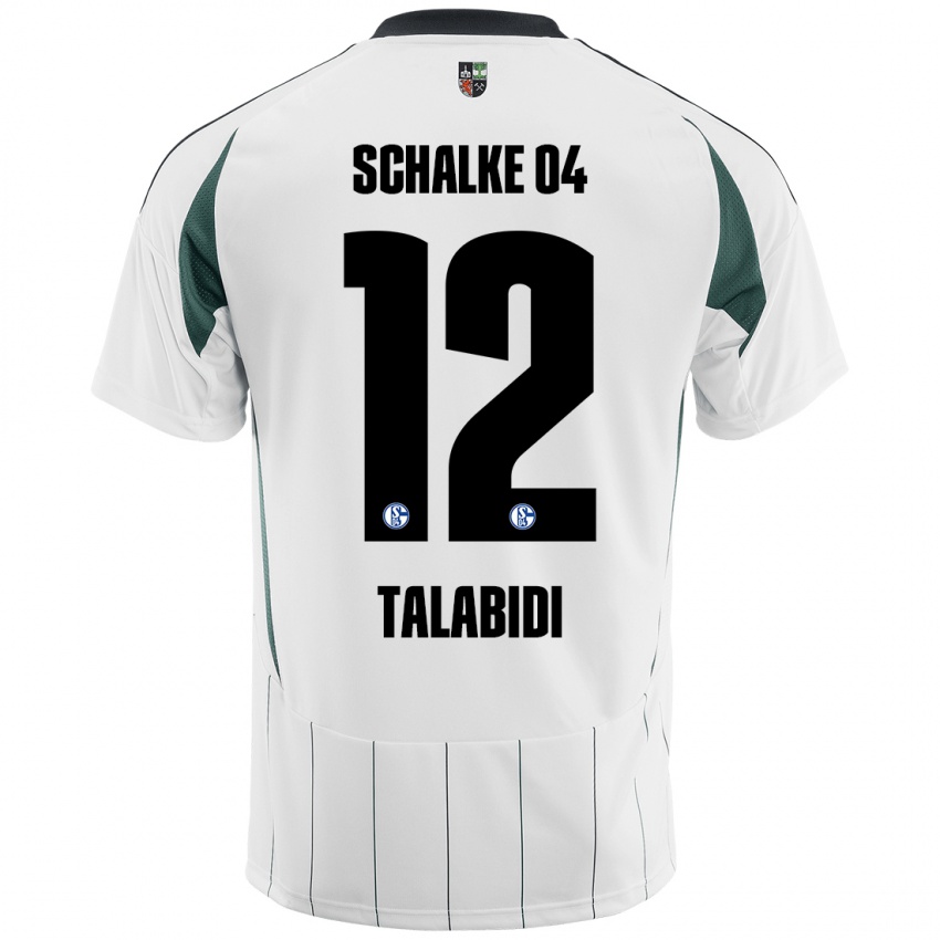 Niño Camiseta Malik Talabidi #12 Blanco Verde 2ª Equipación 2024/25 La Camisa