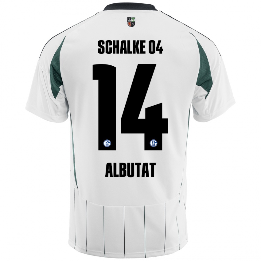 Niño Camiseta Tim Albutat #14 Blanco Verde 2ª Equipación 2024/25 La Camisa