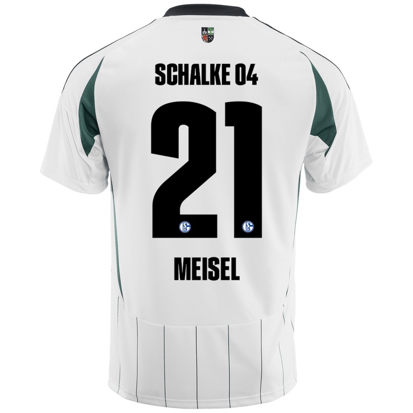 Niño Camiseta Kelsey Meisel #21 Blanco Verde 2ª Equipación 2024/25 La Camisa