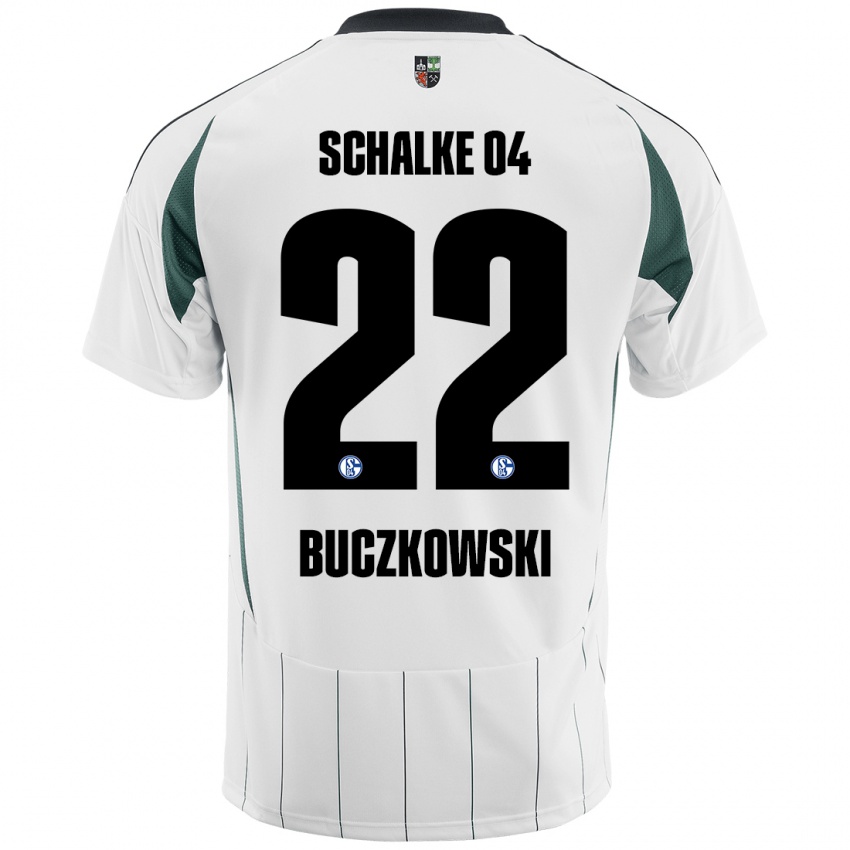 Niño Camiseta Philip Buczkowski #22 Blanco Verde 2ª Equipación 2024/25 La Camisa