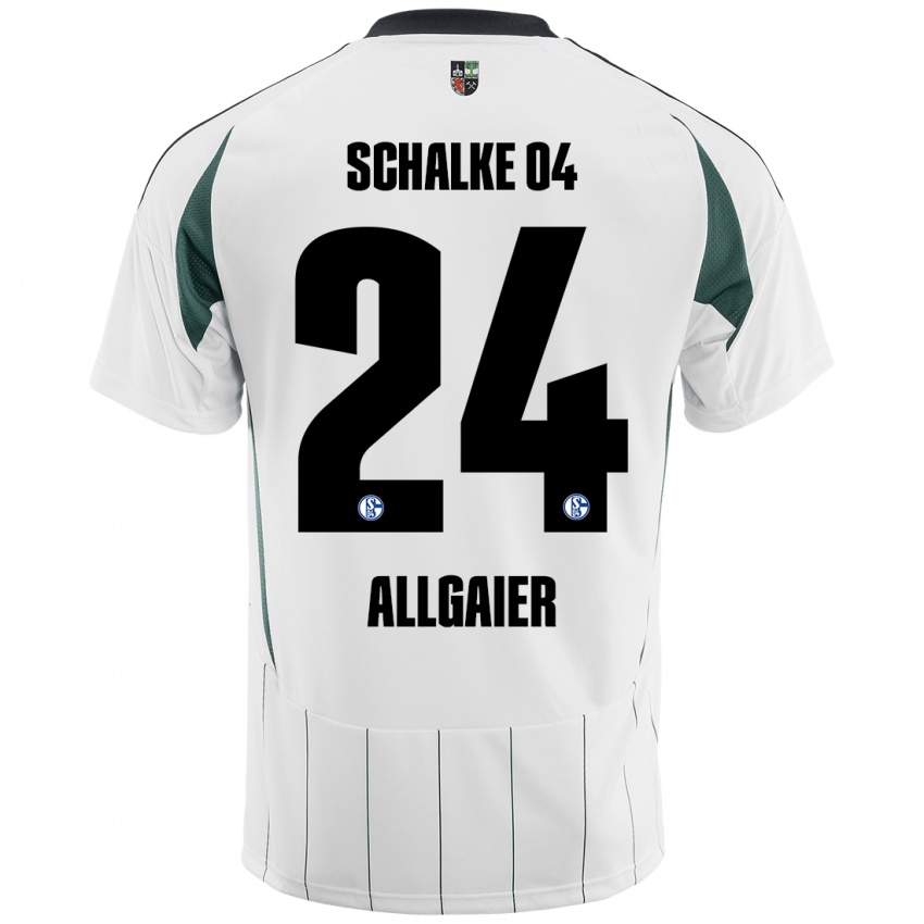 Niño Camiseta Felix Allgaier #24 Blanco Verde 2ª Equipación 2024/25 La Camisa