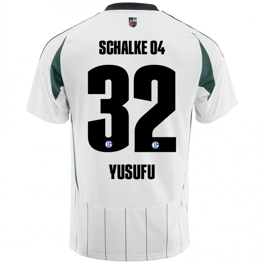 Niño Camiseta Faaris Yusufu #32 Blanco Verde 2ª Equipación 2024/25 La Camisa