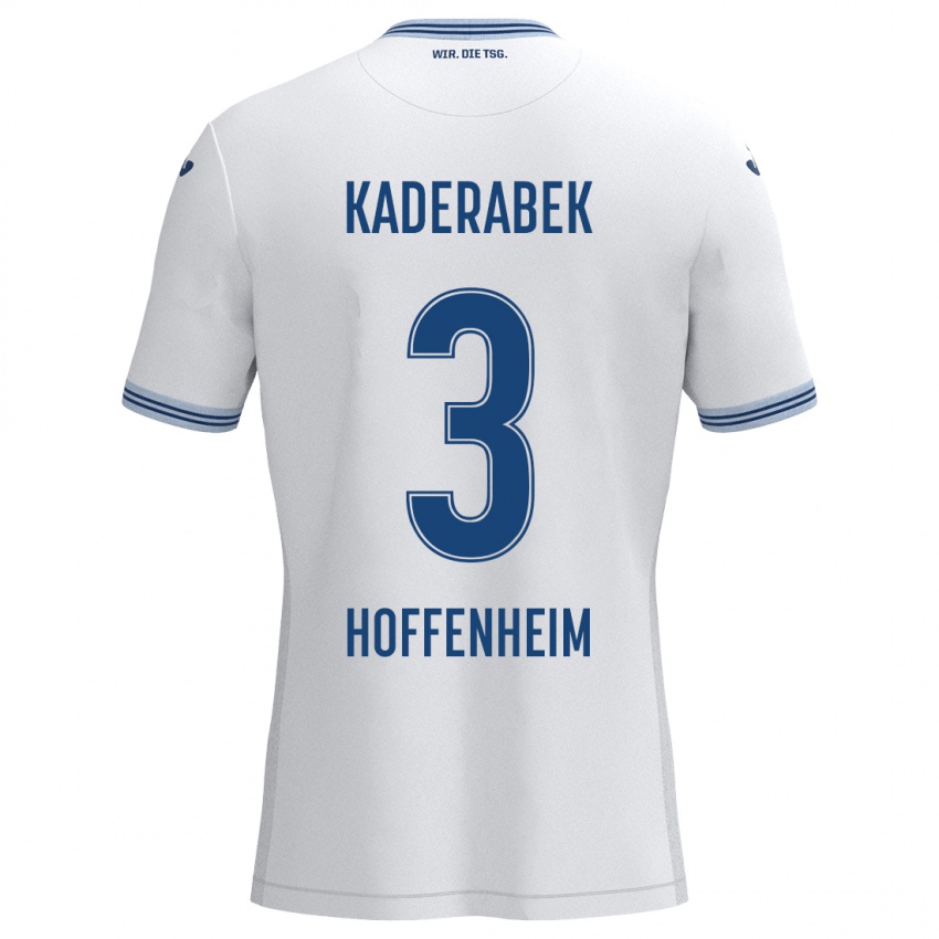 Niño Camiseta Pavel Kaderabek #3 Blanco Azul 2ª Equipación 2024/25 La Camisa