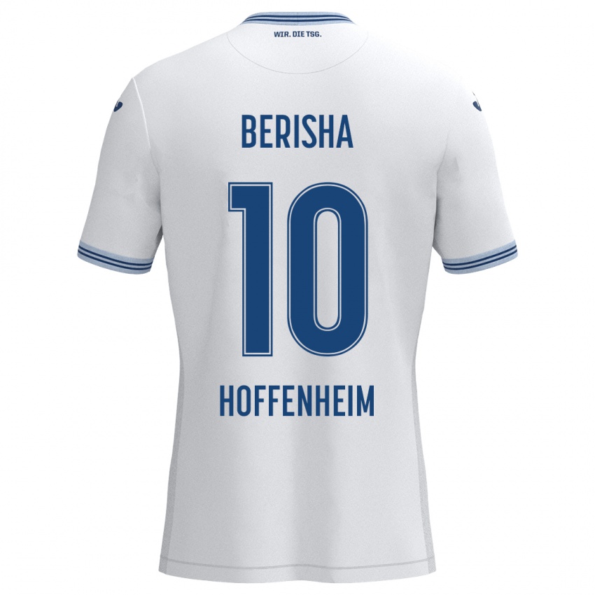 Niño Camiseta Mergim Berisha #10 Blanco Azul 2ª Equipación 2024/25 La Camisa