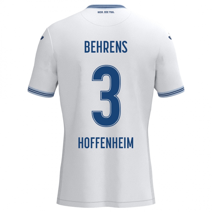 Niño Camiseta Hennes Behrens #3 Blanco Azul 2ª Equipación 2024/25 La Camisa