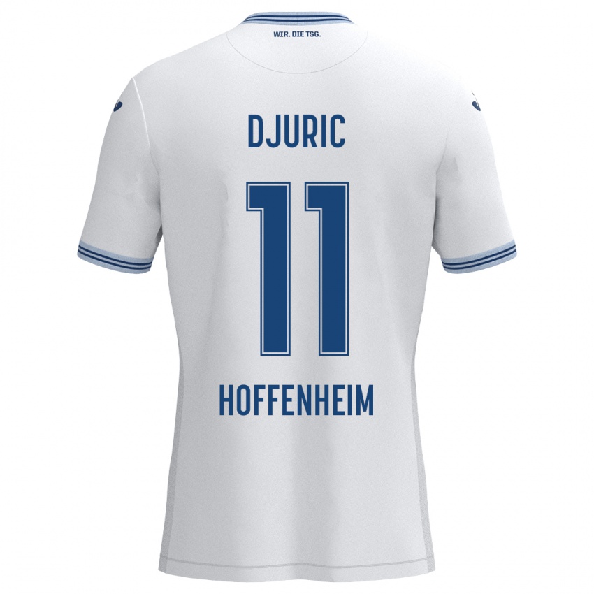 Niño Camiseta Luka Djuric #11 Blanco Azul 2ª Equipación 2024/25 La Camisa