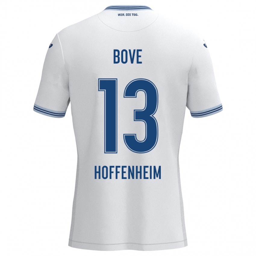 Niño Camiseta Nevio Bove #13 Blanco Azul 2ª Equipación 2024/25 La Camisa