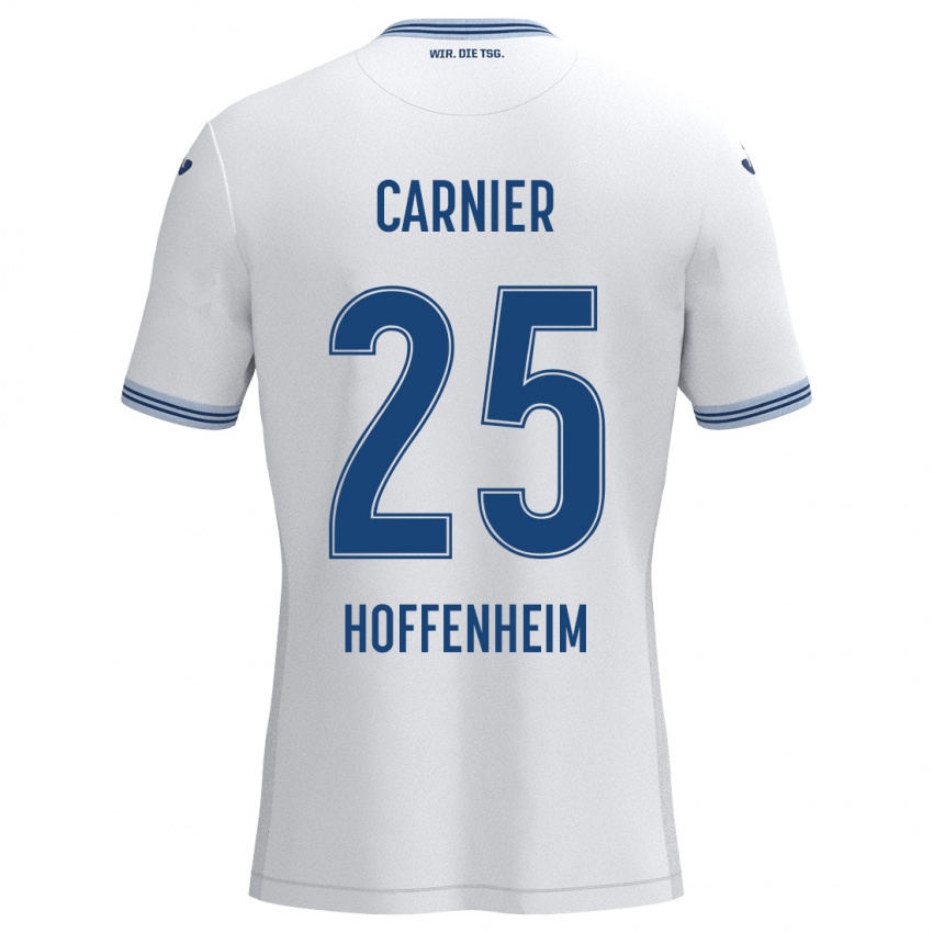 Niño Camiseta Alekseï Carnier #25 Blanco Azul 2ª Equipación 2024/25 La Camisa