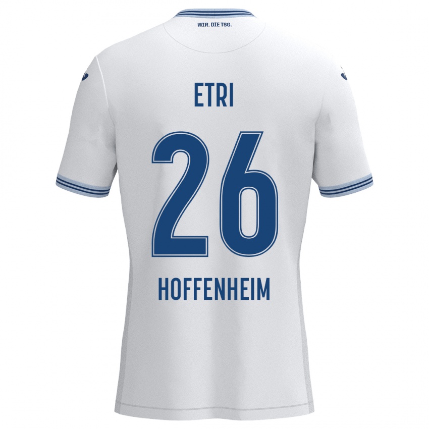 Niño Camiseta Ahmed Etri #26 Blanco Azul 2ª Equipación 2024/25 La Camisa