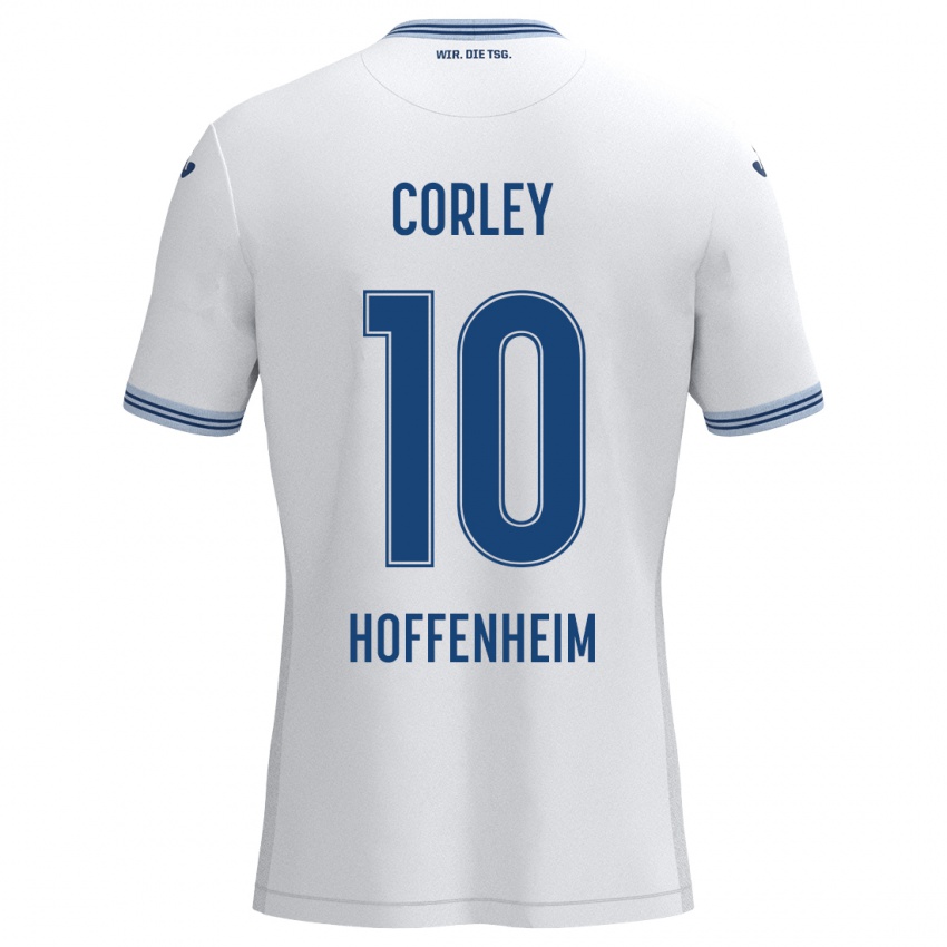 Niño Camiseta Gia Corley #10 Blanco Azul 2ª Equipación 2024/25 La Camisa