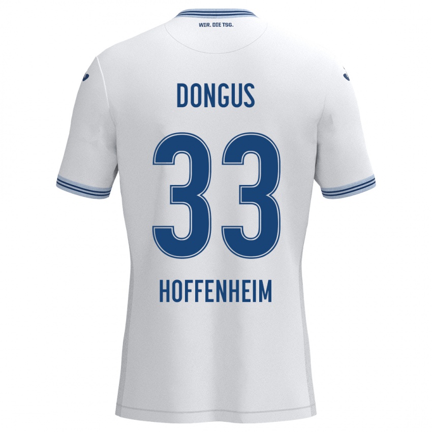 Niño Camiseta Fabienne Dongus #33 Blanco Azul 2ª Equipación 2024/25 La Camisa