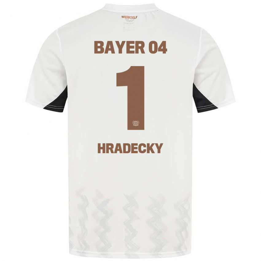 Niño Camiseta Lukas Hradecky #1 Blanco Negro 2ª Equipación 2024/25 La Camisa