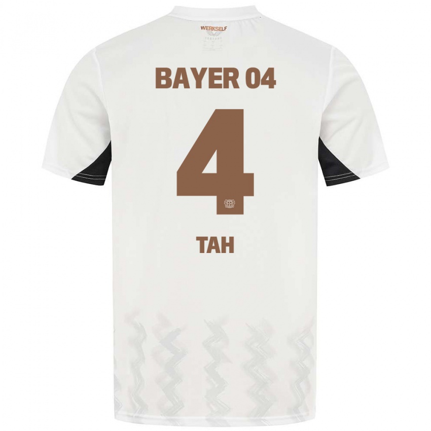 Niño Camiseta Jonathan Tah #4 Blanco Negro 2ª Equipación 2024/25 La Camisa