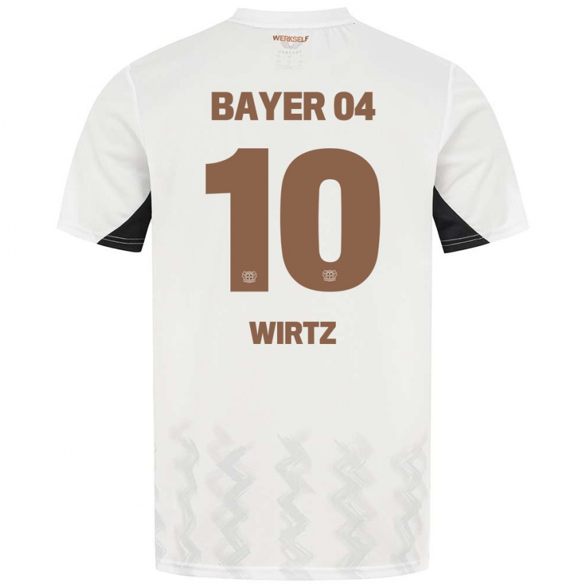 Niño Camiseta Florian Wirtz #10 Blanco Negro 2ª Equipación 2024/25 La Camisa