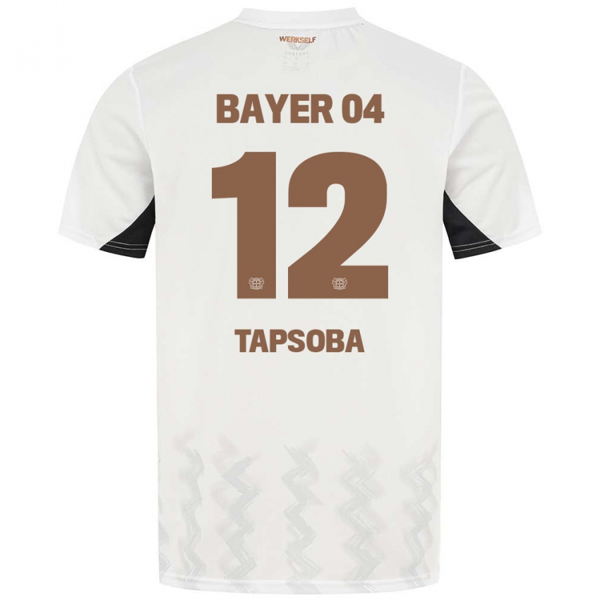 Niño Camiseta Edmond Tapsoba #12 Blanco Negro 2ª Equipación 2024/25 La Camisa