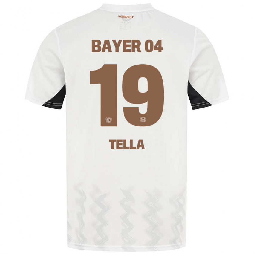 Niño Camiseta Nathan Tella #19 Blanco Negro 2ª Equipación 2024/25 La Camisa