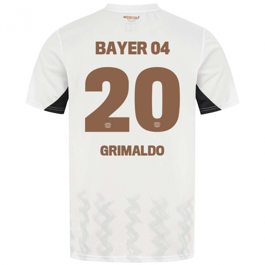 Niño Camiseta Alejandro Grimaldo #20 Blanco Negro 2ª Equipación 2024/25 La Camisa