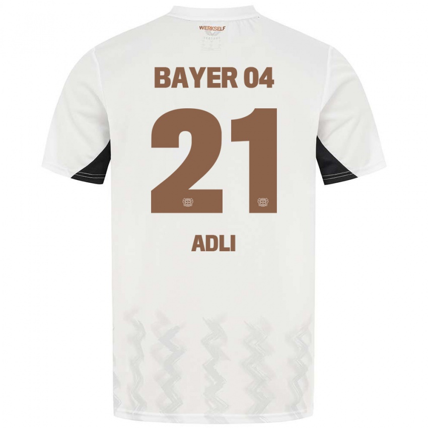 Niño Camiseta Amine Adli #21 Blanco Negro 2ª Equipación 2024/25 La Camisa