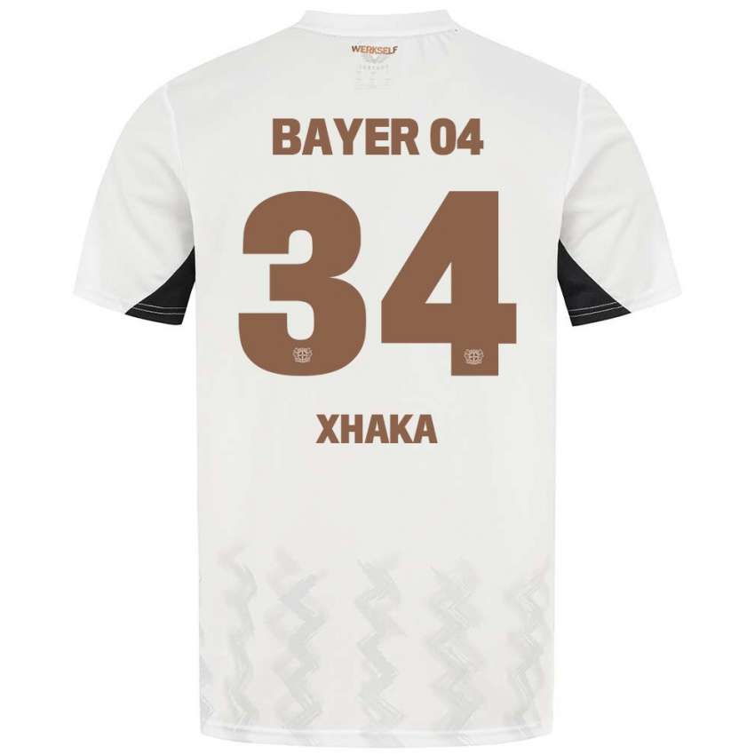 Niño Camiseta Granit Xhaka #34 Blanco Negro 2ª Equipación 2024/25 La Camisa