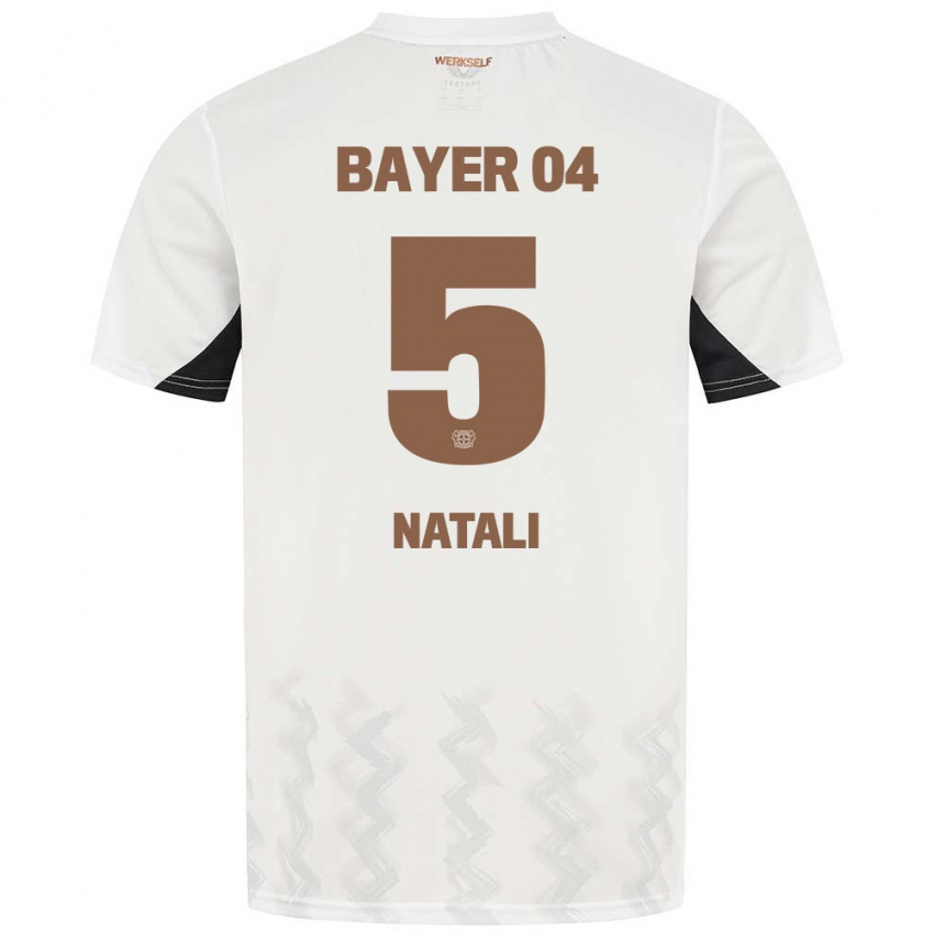 Niño Camiseta Andrea Natali #5 Blanco Negro 2ª Equipación 2024/25 La Camisa