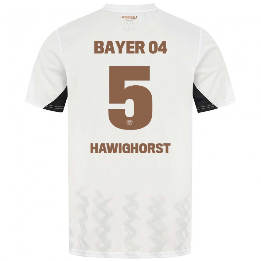 Niño Camiseta Ben Hawighorst #5 Blanco Negro 2ª Equipación 2024/25 La Camisa