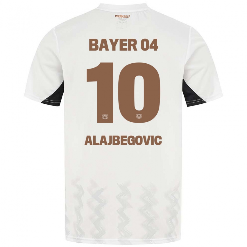 Niño Camiseta Kerim Alajbegovic #10 Blanco Negro 2ª Equipación 2024/25 La Camisa