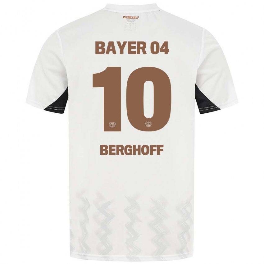 Niño Camiseta Jonah Berghoff #10 Blanco Negro 2ª Equipación 2024/25 La Camisa