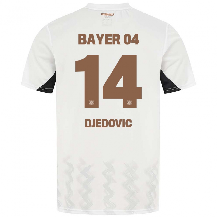 Niño Camiseta Melis Djedovic #14 Blanco Negro 2ª Equipación 2024/25 La Camisa