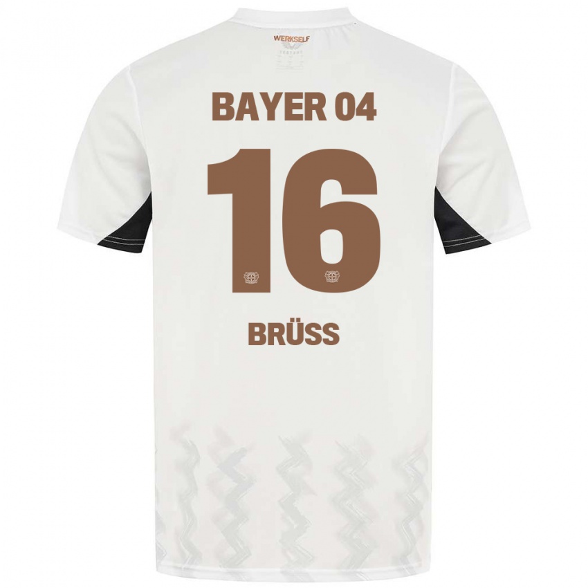 Niño Camiseta Tom Brüss #16 Blanco Negro 2ª Equipación 2024/25 La Camisa