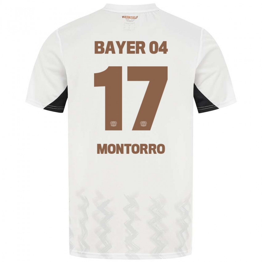 Niño Camiseta Josuè Montorro #17 Blanco Negro 2ª Equipación 2024/25 La Camisa