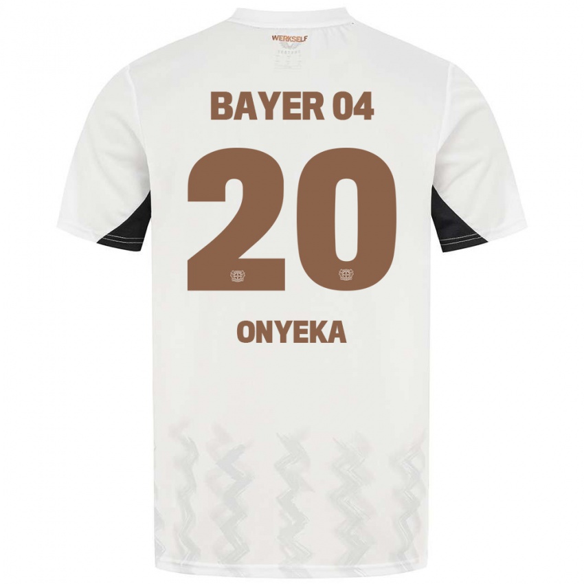 Niño Camiseta Francis Onyeka #20 Blanco Negro 2ª Equipación 2024/25 La Camisa