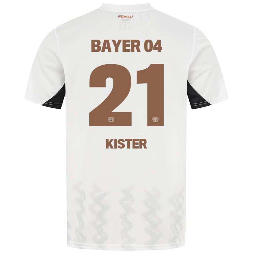 Niño Camiseta Akim Kister #21 Blanco Negro 2ª Equipación 2024/25 La Camisa