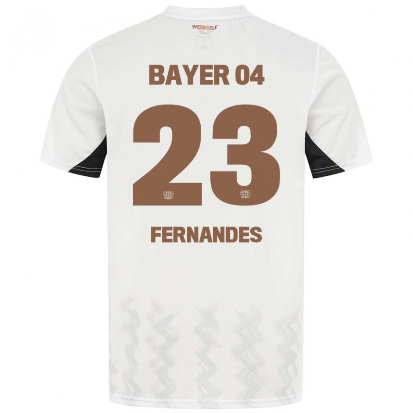 Niño Camiseta Tyron Fernandes #23 Blanco Negro 2ª Equipación 2024/25 La Camisa