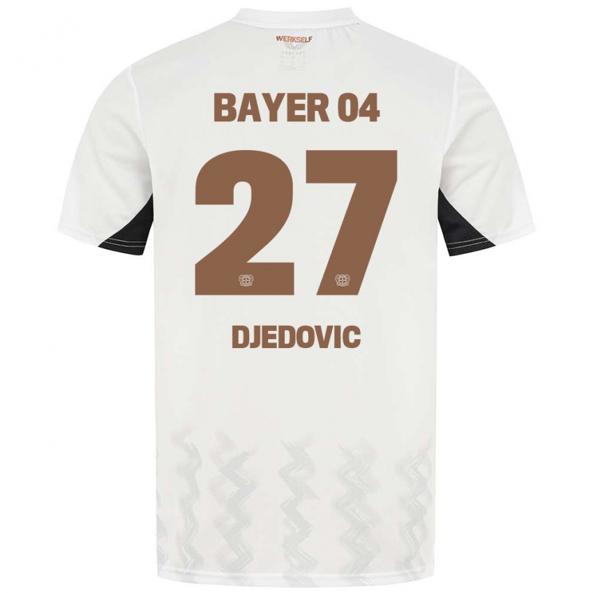 Niño Camiseta Seldin Djedovic #27 Blanco Negro 2ª Equipación 2024/25 La Camisa