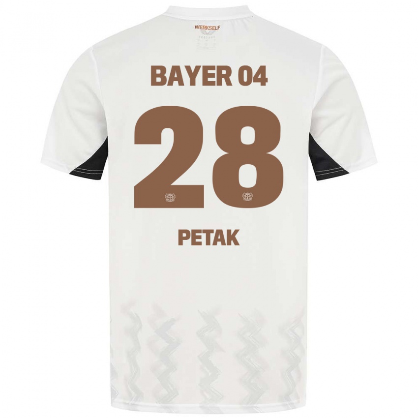 Niño Camiseta Raoul Petak #28 Blanco Negro 2ª Equipación 2024/25 La Camisa