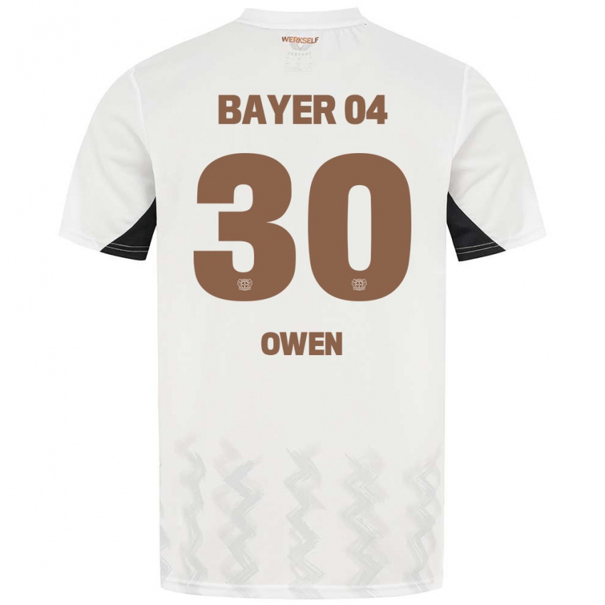 Niño Camiseta Emmanuel Owen #30 Blanco Negro 2ª Equipación 2024/25 La Camisa