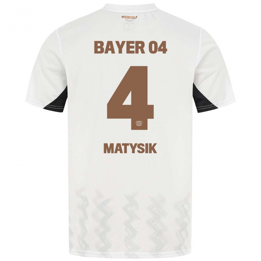 Niño Camiseta Sylwia Matysik #4 Blanco Negro 2ª Equipación 2024/25 La Camisa