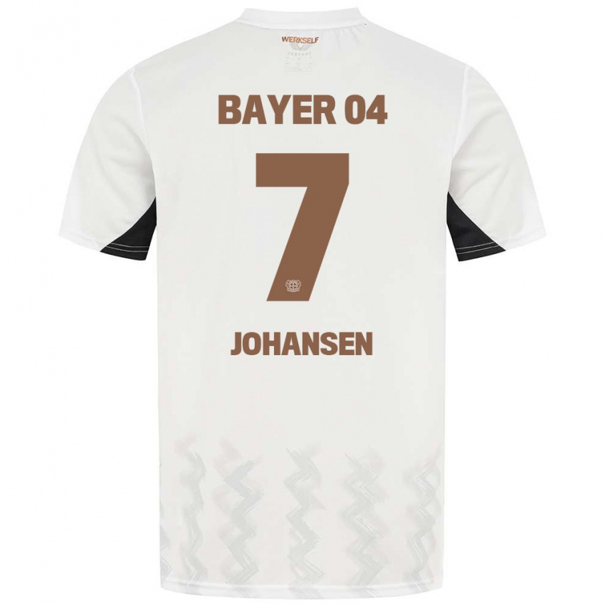 Niño Camiseta Cecilie Johansen #7 Blanco Negro 2ª Equipación 2024/25 La Camisa