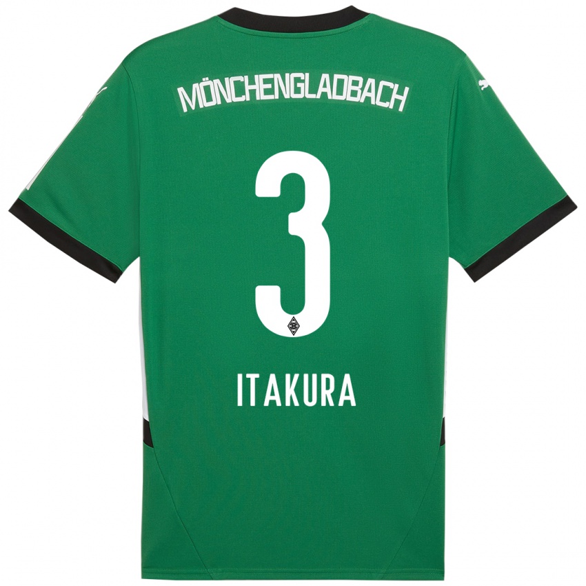 Niño Camiseta Ko Itakura #3 Verde Blanco 2ª Equipación 2024/25 La Camisa