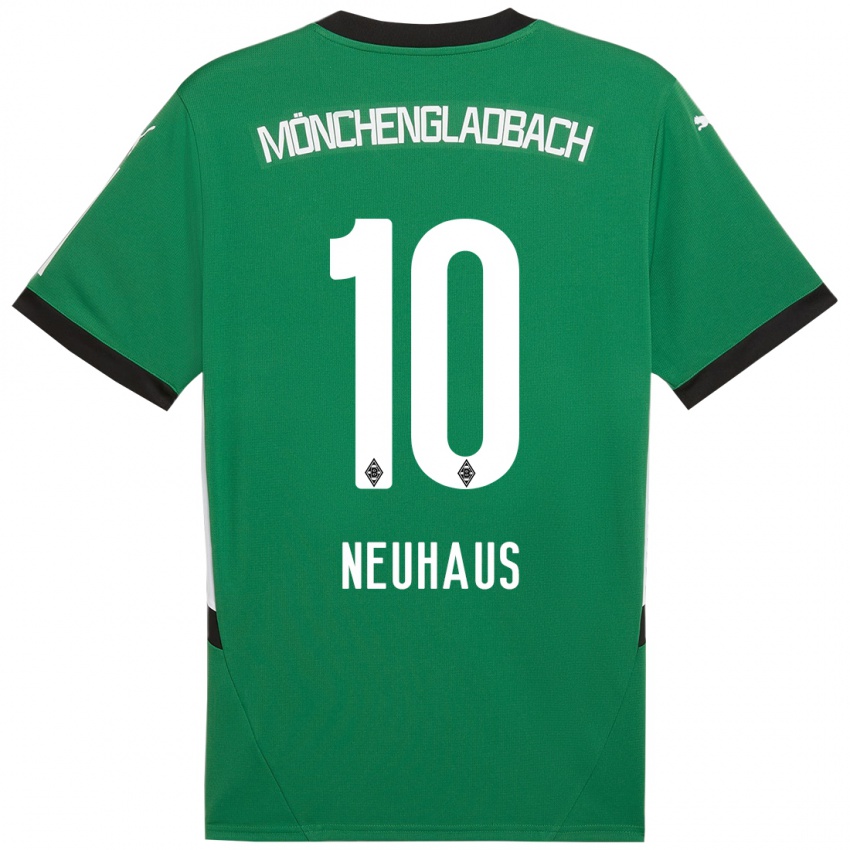 Niño Camiseta Florian Neuhaus #10 Verde Blanco 2ª Equipación 2024/25 La Camisa