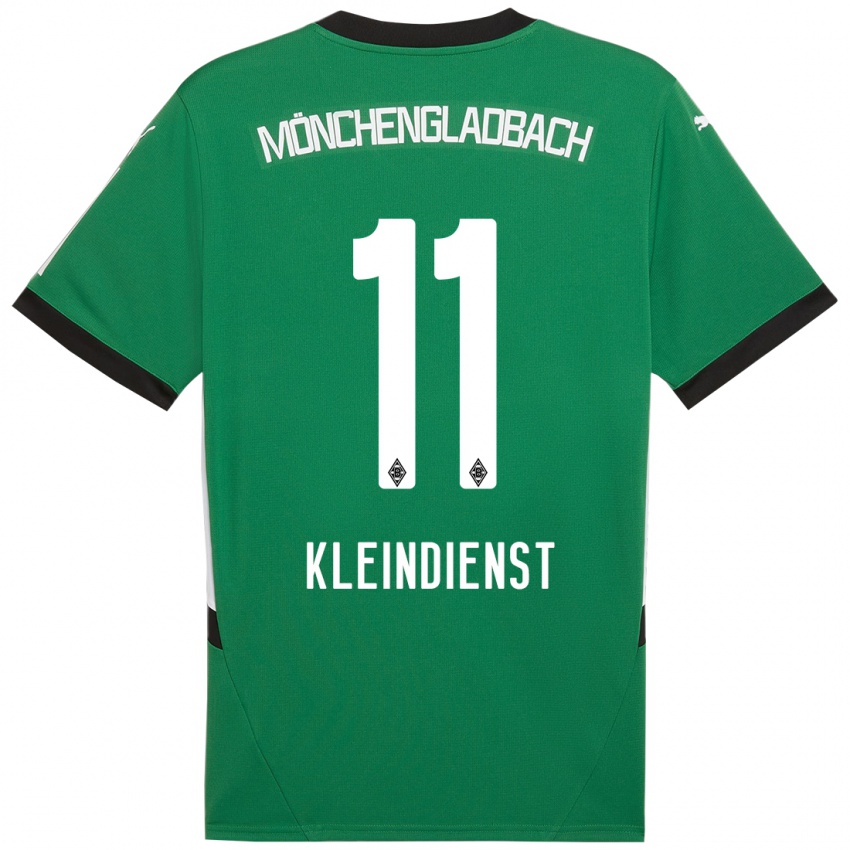 Niño Camiseta Tim Kleindienst #11 Verde Blanco 2ª Equipación 2024/25 La Camisa