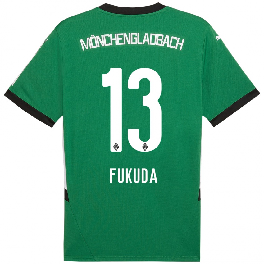 Niño Camiseta Shio Fukuda #13 Verde Blanco 2ª Equipación 2024/25 La Camisa