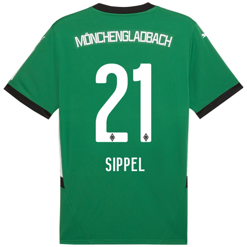 Niño Camiseta Tobias Sippel #21 Verde Blanco 2ª Equipación 2024/25 La Camisa