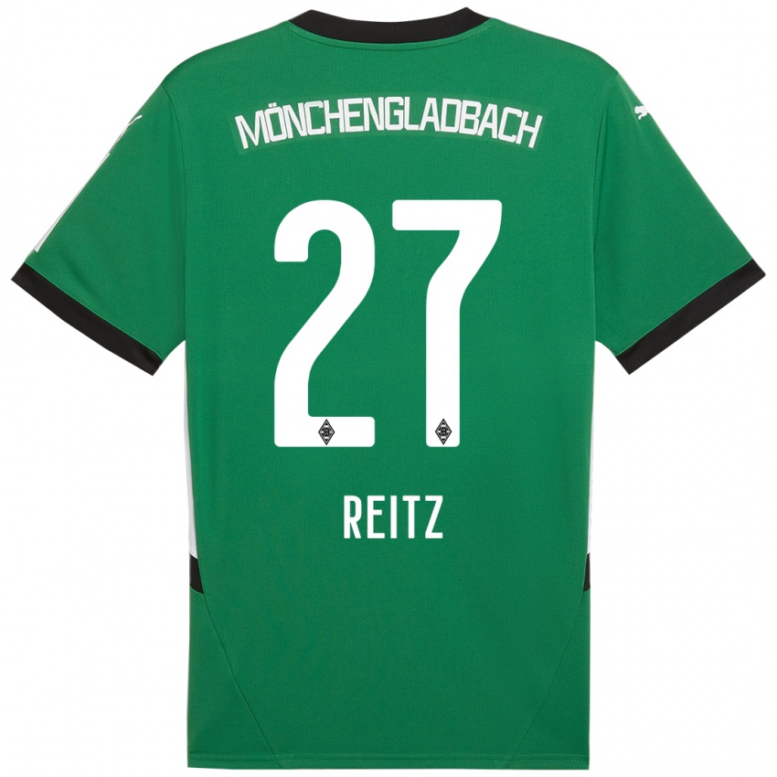 Niño Camiseta Rocco Reitz #27 Verde Blanco 2ª Equipación 2024/25 La Camisa