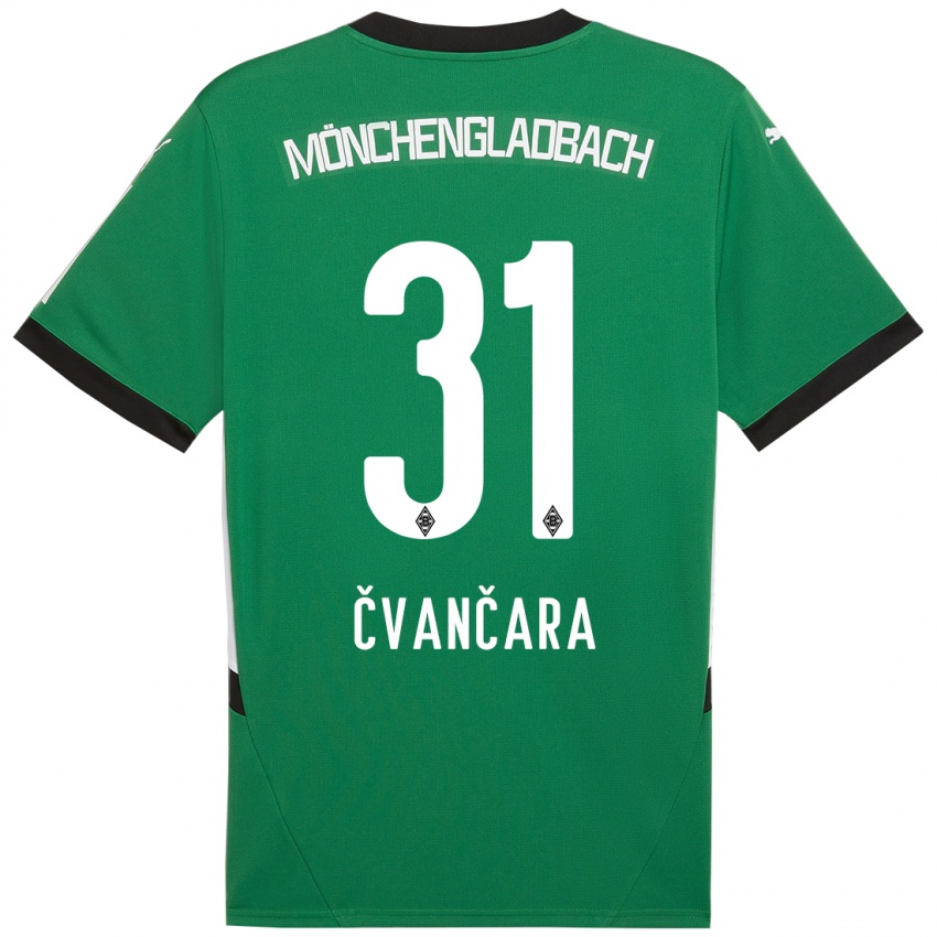 Niño Camiseta Tomas Cvancara #31 Verde Blanco 2ª Equipación 2024/25 La Camisa