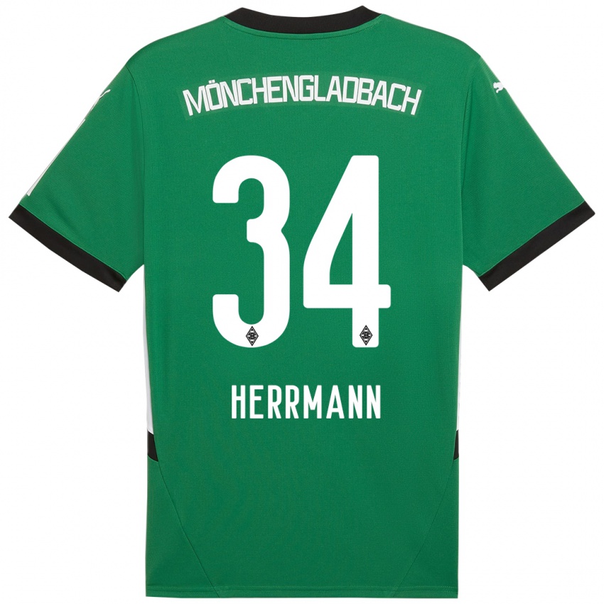 Niño Camiseta Charles Herrmann #34 Verde Blanco 2ª Equipación 2024/25 La Camisa