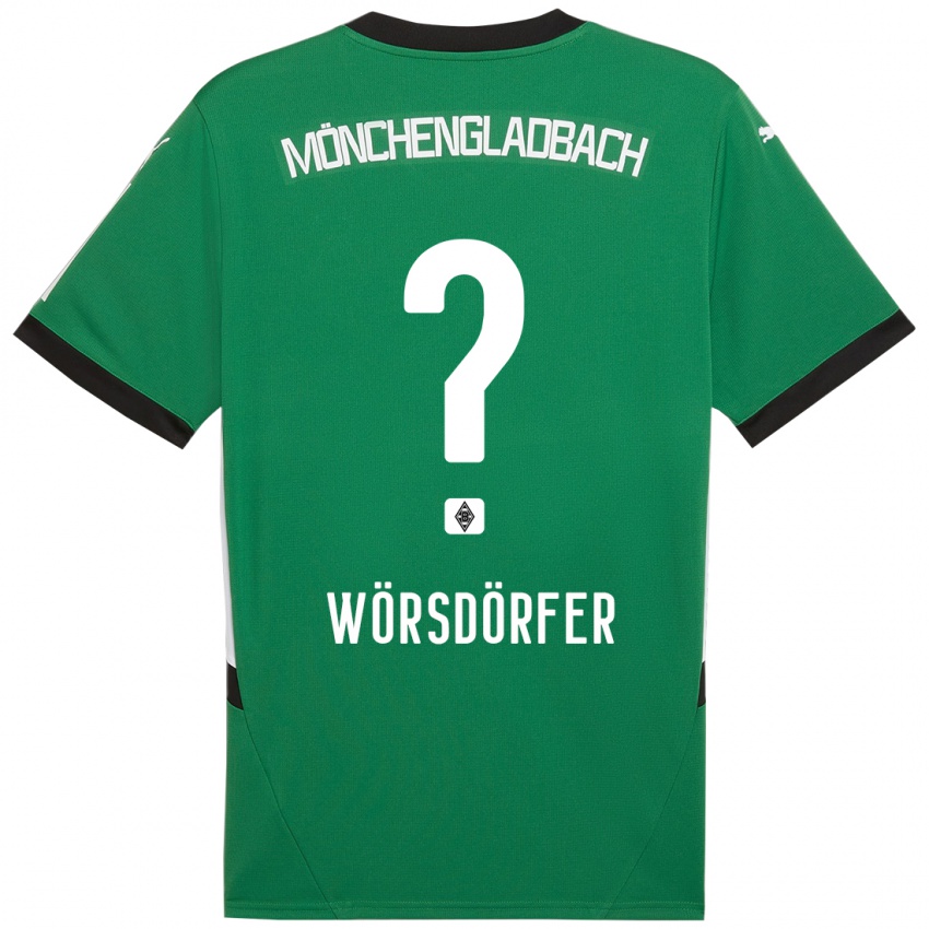 Niño Camiseta Len Wörsdörfer #0 Verde Blanco 2ª Equipación 2024/25 La Camisa