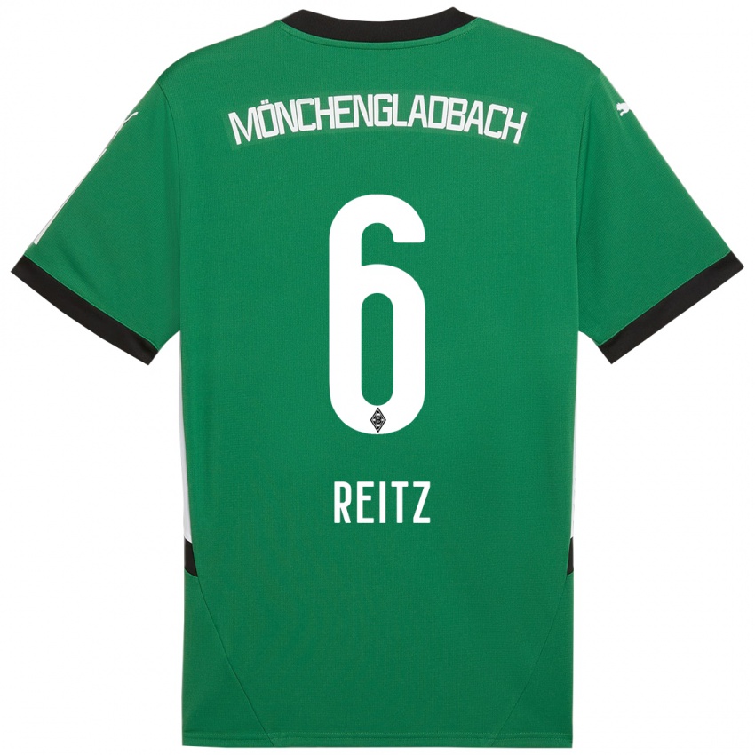 Niño Camiseta Tony Reitz #6 Verde Blanco 2ª Equipación 2024/25 La Camisa